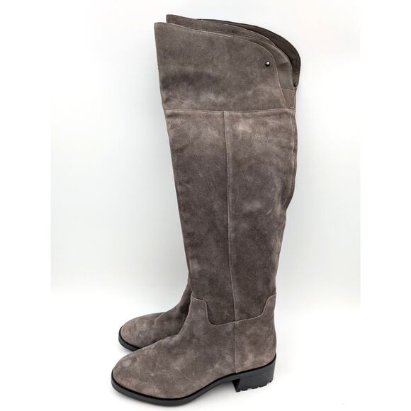 Vince Camuto Jorshie Suede Tall Over-the-knee Boots Gray Size US8.5M EU39.5 - Picture 1 of 14